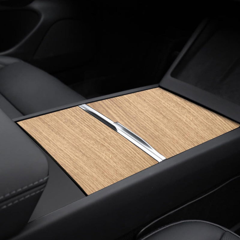 Center Console Wrap Compatible with Tesla Model 3 Highland 2024 2025 Interior Decoration Kit Accessories Protector Wraps Cover Sticker Refresh Decal Stickers (Wood Texture Style)